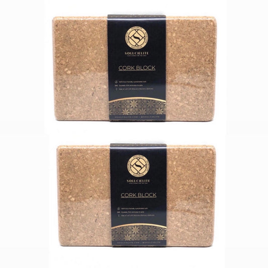 BOGO50 Soulcielite Cork Yoga Block, 2 buah