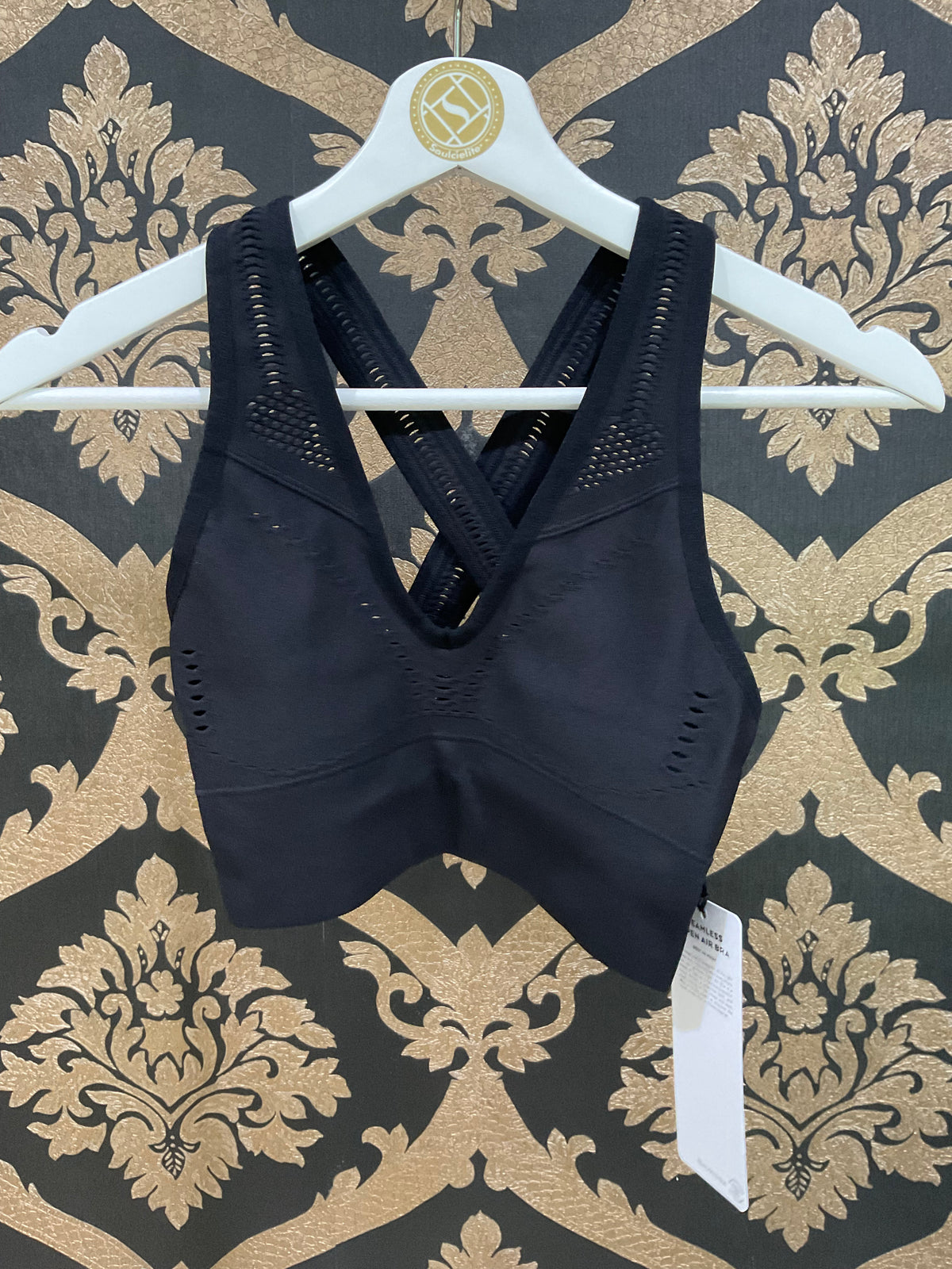 Alo Yoga XS Seamless Open Air Bra - Black