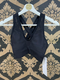 Alo Yoga XS Seamless Open Air Bra - Black