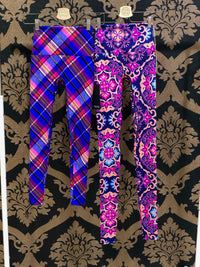 K-Deer XS Textured Plaid 7/8 Sneaker Length Legging - Flex