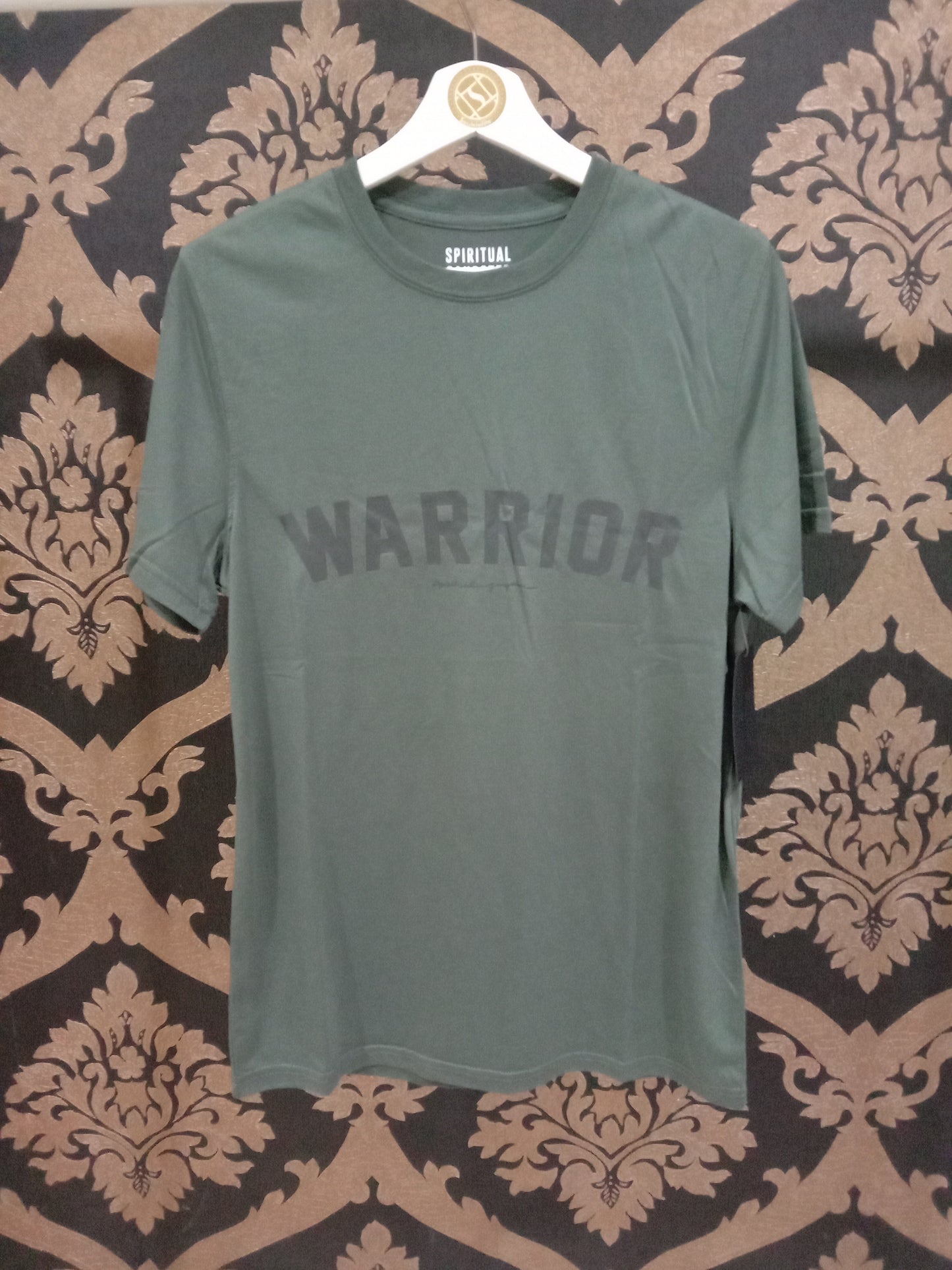 Spiritual Gangster MEDIUM Mens Short Sleeve Warrior Tee - Army