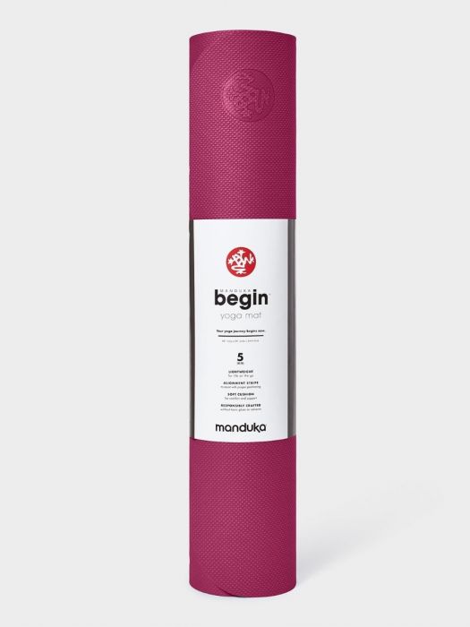 Manduka Begin yoga mat 5mm dark pink at Yoga Republik authorized reseller Canggu Bali