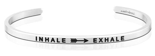 MantraBand Bracelet Silver - Inhale Exhale