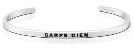 MantraBand Bracelet Silver- Carpe Diem