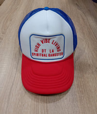Spiritual Gangster High Vibe Living Trucker Hat blue red at Yoga Republik authorized reseller Bali Indonesia
