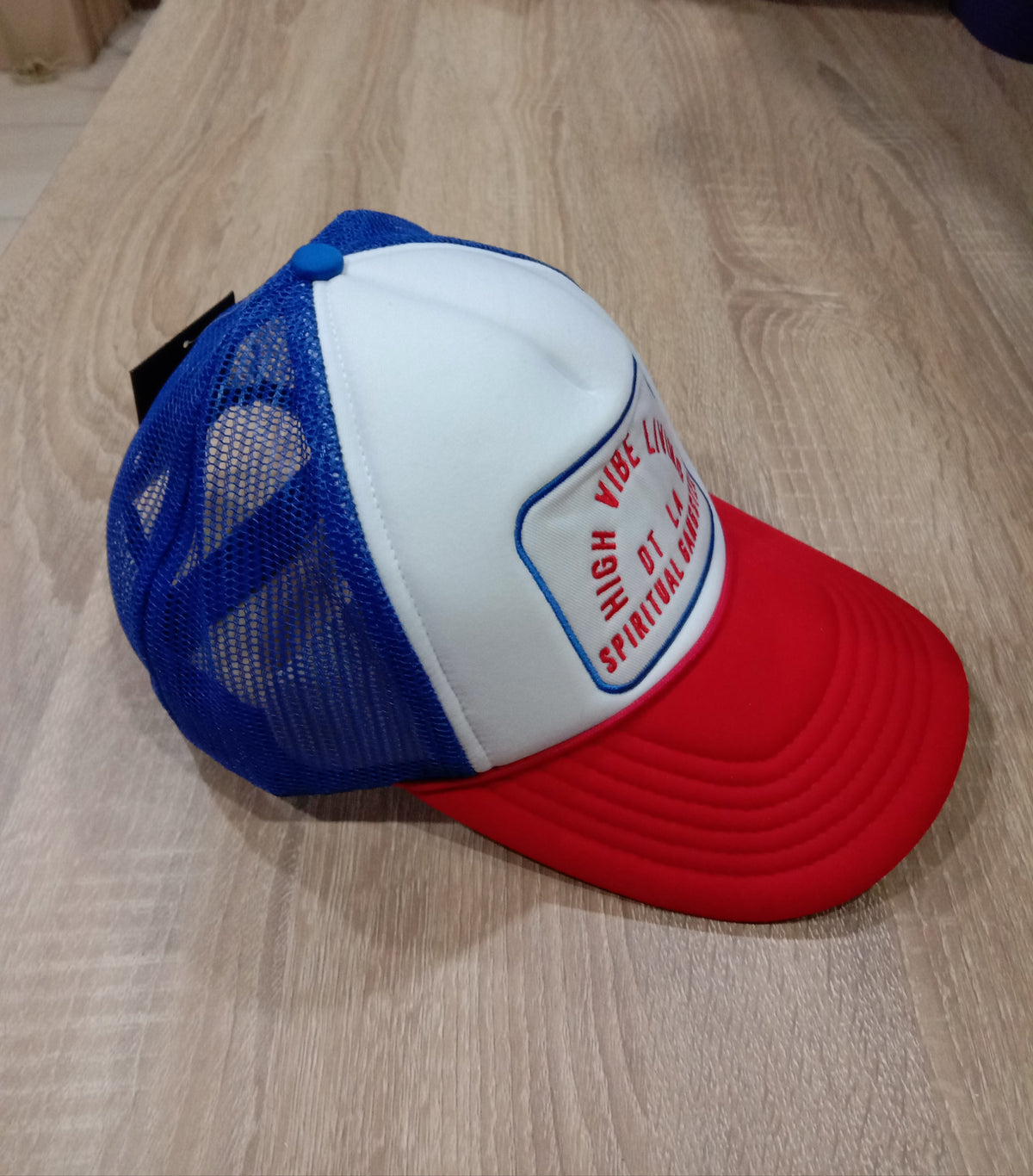 Spiritual Gangster High Vibe Living Trucker Hat blue red at Yoga Republik authorized reseller Bali Indonesia